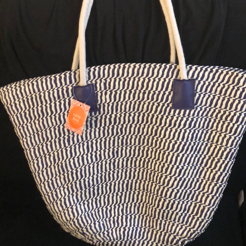 Blue straw bag
